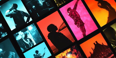 This image shows a collage of different people and scenes.