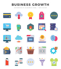 Business Growth Icon Pack 25 Vector Symbols for Web Design.