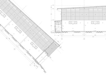 Floor plan designed building on the drawing.