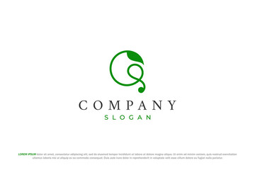 letter q leaf and nature logo
