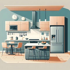 Flat Design Modern Kitchen