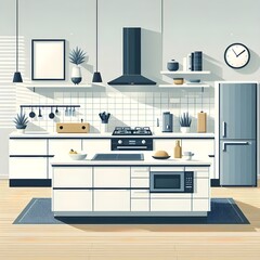 Flat Design Modern Kitchen