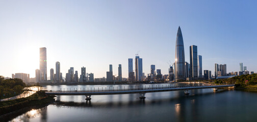 Fototapeta premium Shenzhen Bay Houhai CBD building scenery, Shenzhen City, Guangdong Province, China