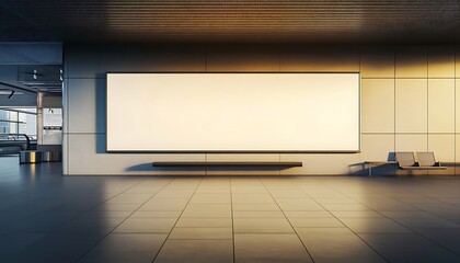 Blank Billboard in Modern Interior