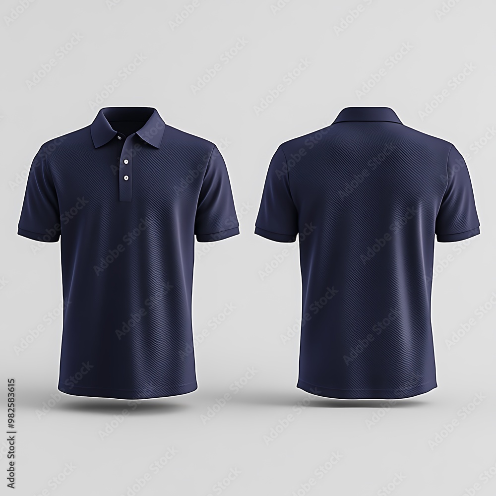 Wall mural Navy Blue Polo Shirt Mockup