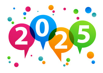 Creative text 2025 with balloon