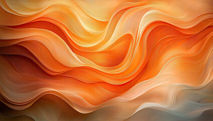 Fototapeta premium Abstract orange and white wavy background for graphics use. Created with Ai