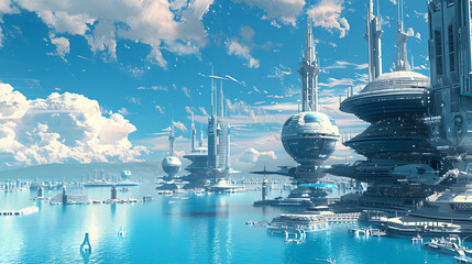 Obraz premium futuristic city