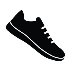 simple shoe icon with black color using white background vector illustration