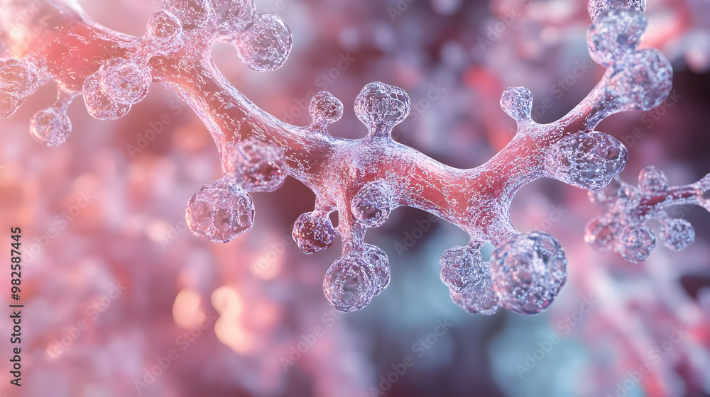 Poster close-up of a detailed cellular structure illustrating complex patterns and vibrant colors, perfect 