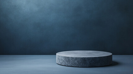 3D circular black marble modern minimalist product booth
