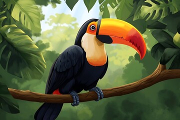 Obraz premium Toucan in a Tropical Forest