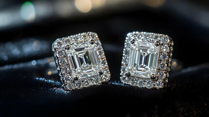 Stunning diamond earrings with intricate detailing, perfect for special occasions and elegant fashion statements.