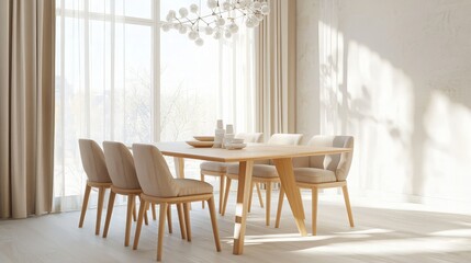 Minimalist Dining Room with Natural Light