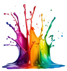 PNG Vibrant colorful paint splashes art