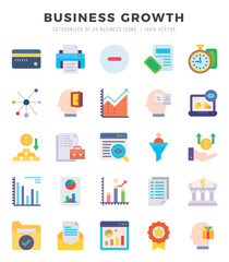 Business Growth icons set for website and mobile site and apps.