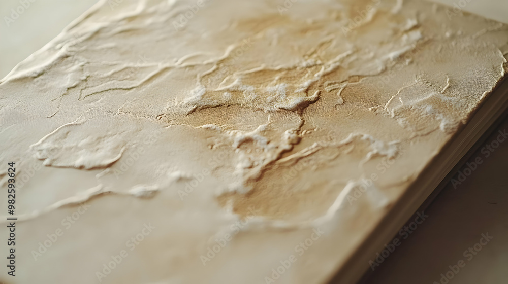 Poster close-up view of textured beige surface with intricate patterns and smooth details, ideal for backgr