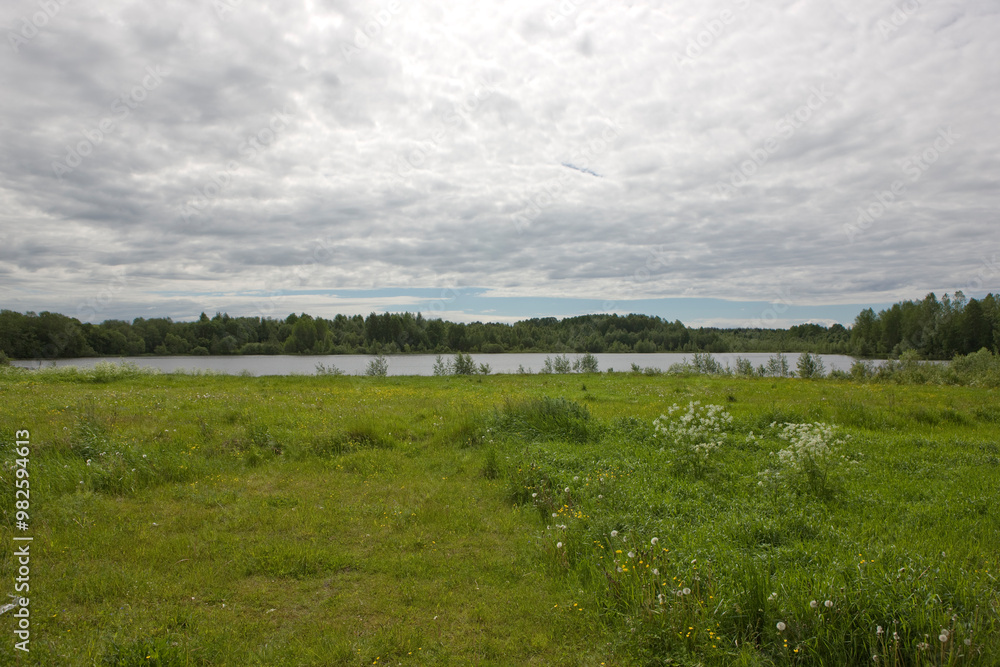 Wall mural Russia Karelia landscape on a cloudy summer day