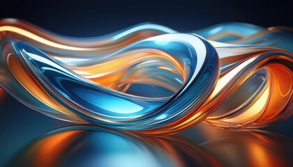  Loop de Vidro Azul Brilhante com Reflexos Luminosos