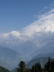 Fototapeta premium Meadows and mountains of Shogran, Khyber Pakhtunkhwa, Pakistan