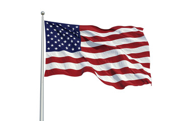 American flag waving proudly. transparent background.