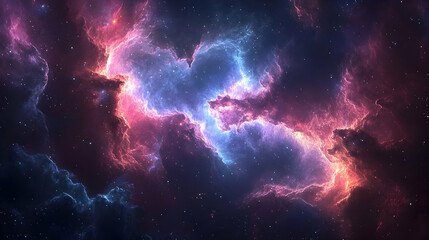 A stunning cosmic nebula with vibrant colors, showcasing the beauty and mystery of deep space. Perfect for illustrating the universe.