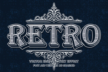 retro vintage western style typography editable text effect grunge texture template design background