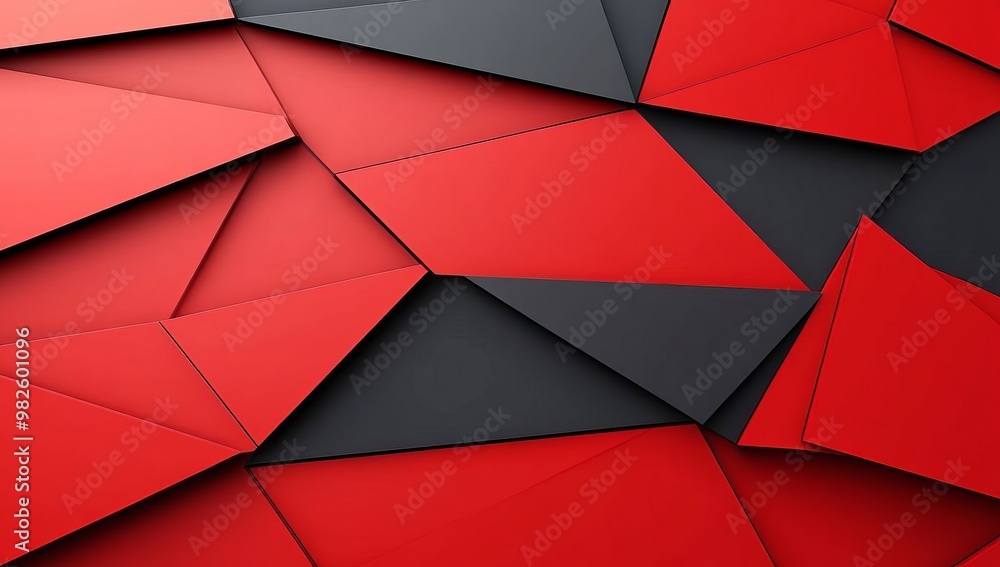 Wall mural design a modern abstract geometric background featuring reds and blacks