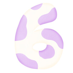 purple cow skin alphabet and number 