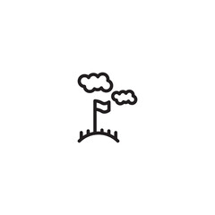 Mini golf icon. Thin linear style design isolated on white background. Golf sunny weather icon. Editable icon.