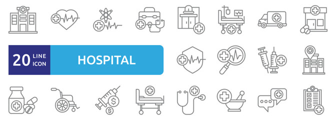 Hospital icon set