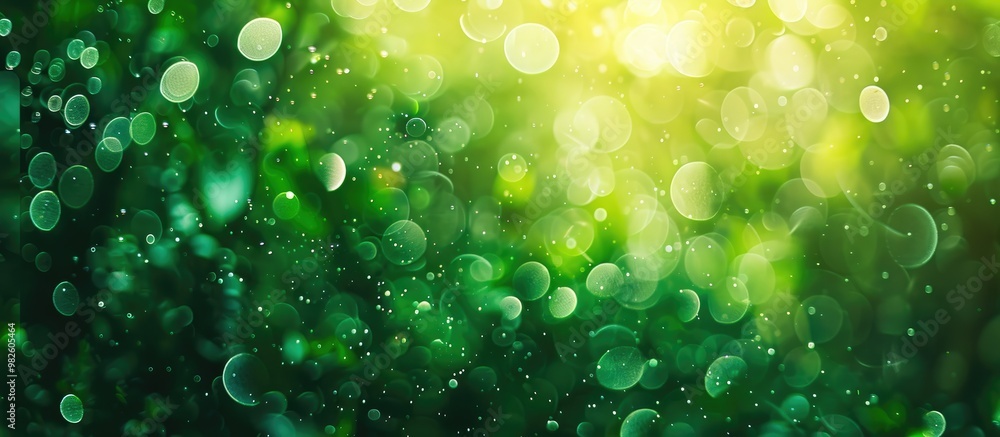 Poster green bokeh blur background image
