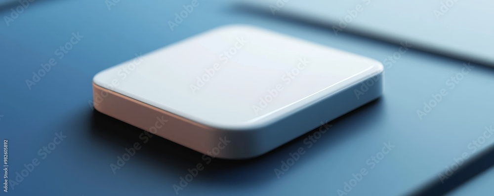 Aufkleber minimalist design of a white rectangular object on a contrasting surface, ideal for technology and p