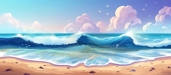 Beautiful Landscape Consisting Of Waves And Shore
