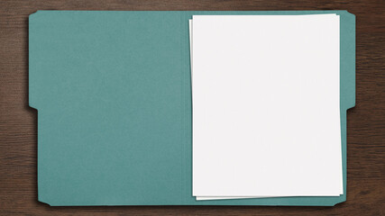 open file folder with blank papers layout