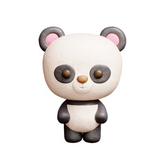 3D cute panda standing, Cartoon animal character, 3D rendering. © Yothaka