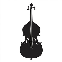 Naklejka premium Cello Silhouette, Illustration Isolated On White Background
