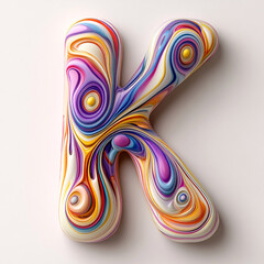 Color creative 3D letter K design
