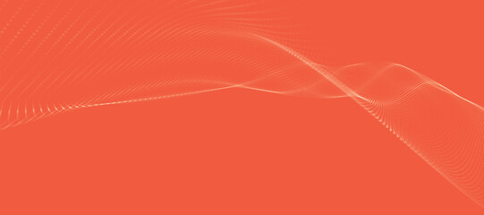 Futuristic dot wave. Abstract digital particle wave. Technology background. Colored musical wave. Light background. Digital background with smooth, wavy curves. 3D vector illustration