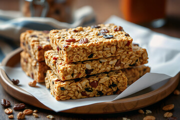 Nutritious Granola Bars: Oats, Nuts, and Dried Fruit