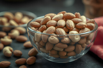 Mixed Nuts Bowl: Almonds, Peanuts, and Cashews
