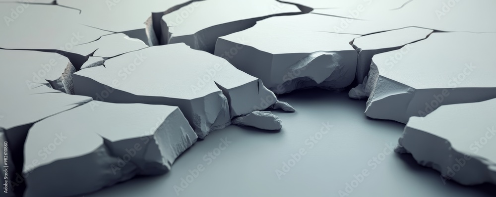 Poster a close-up view of cracked surface, showcasing unique textures and patterns, ideal for backgrounds o