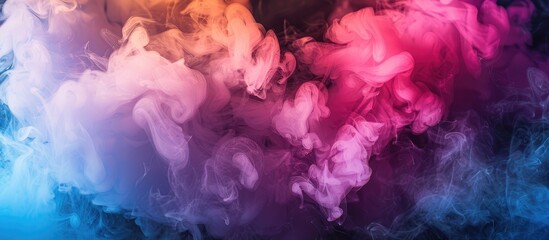 Fototapeta premium Colorful Smoke Close Up On A Black Background