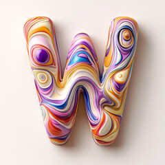 Color creative 3D letter W design
