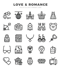 Love & Romance web icons in Lineal style.