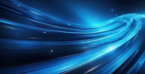 Abstract blue background with curved lines, created by ai generated