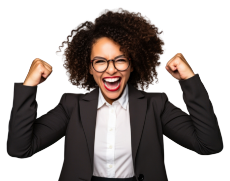 PNG Affrican american businesswoman laughing success glasses.
