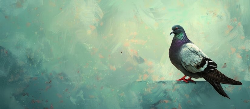 A Lonely Piegeon With The Sky For The Background