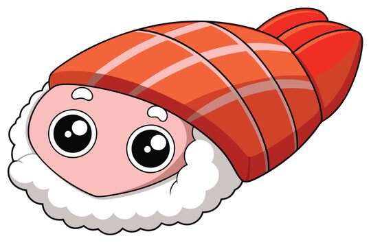 recommend clip art: Kawaii sashimi on a white background J.eps