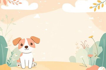 Plain Background for Pet Business with Cute Elements